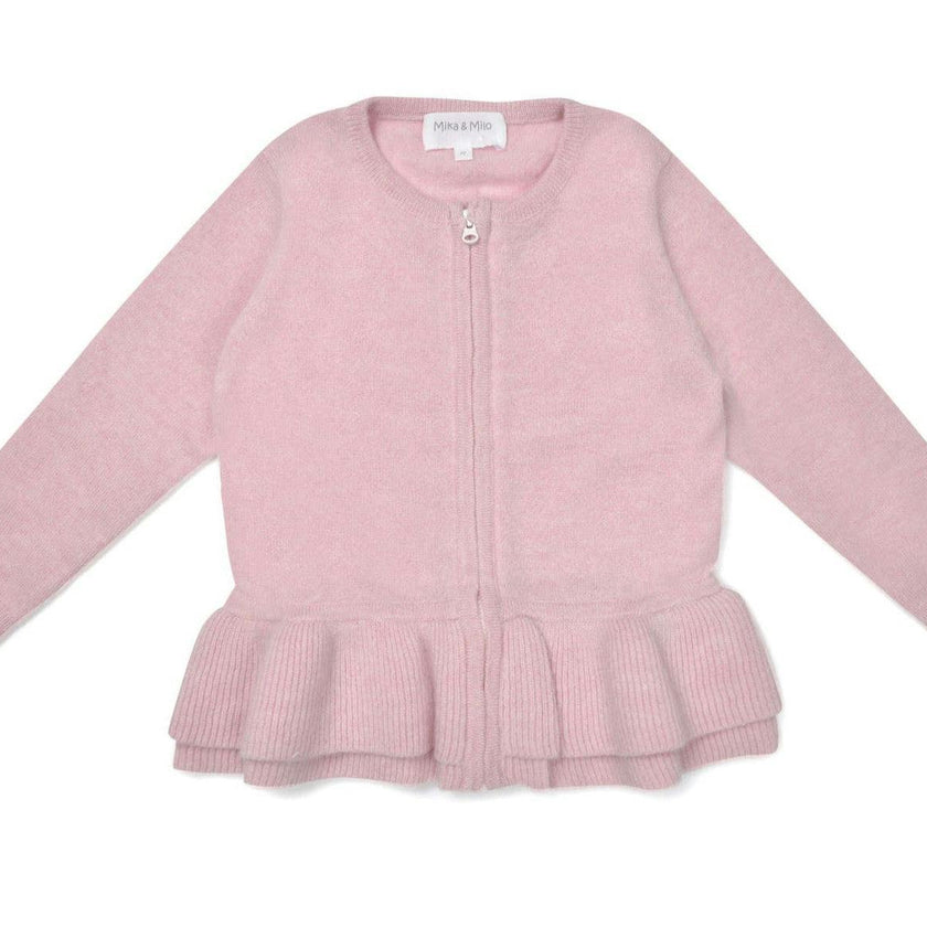 Double Ruffle Cardigan | 100% cashmere