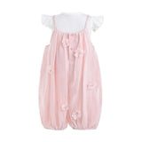 Pink Romper & White Top Set