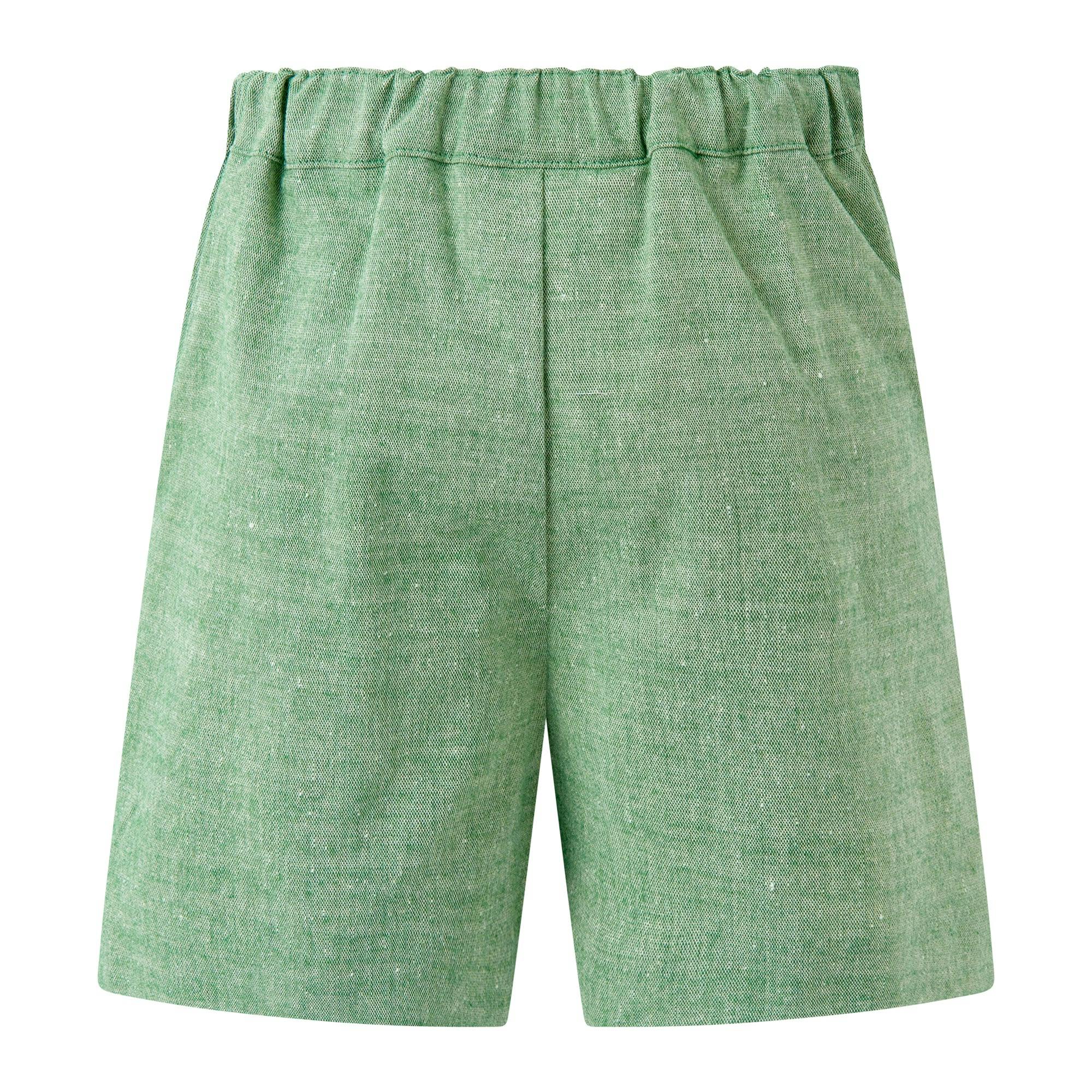 Green Chambray Shorts