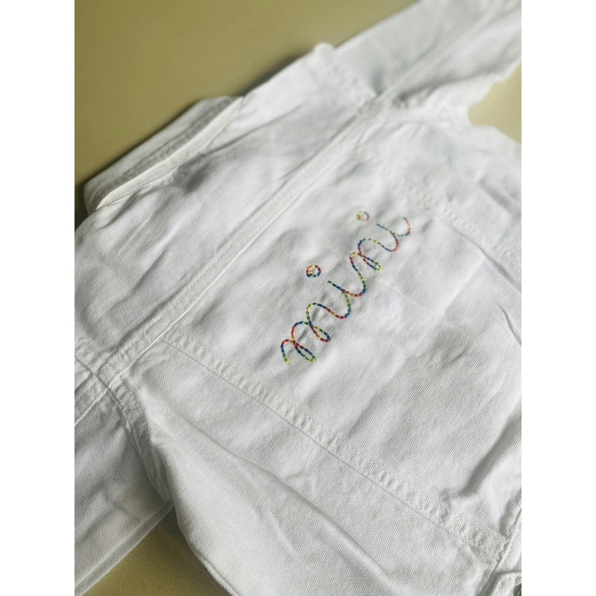 "mini" White Denim Jacket