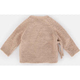 Fuzzy Ribbed Hem Long Sleeve Wrap Top