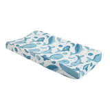 Caspian Whale Cotton Quilted Change Pad Cover