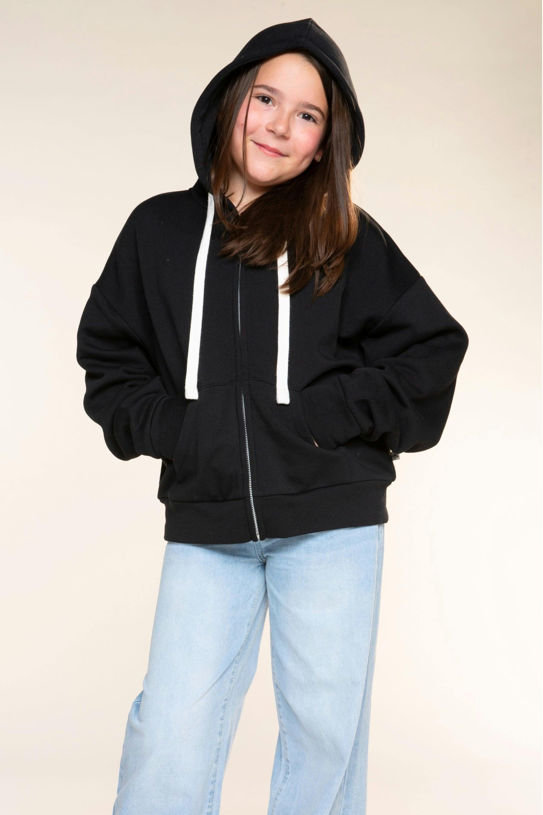 Butter French Terry Drop Shoulder Zip Hoodie