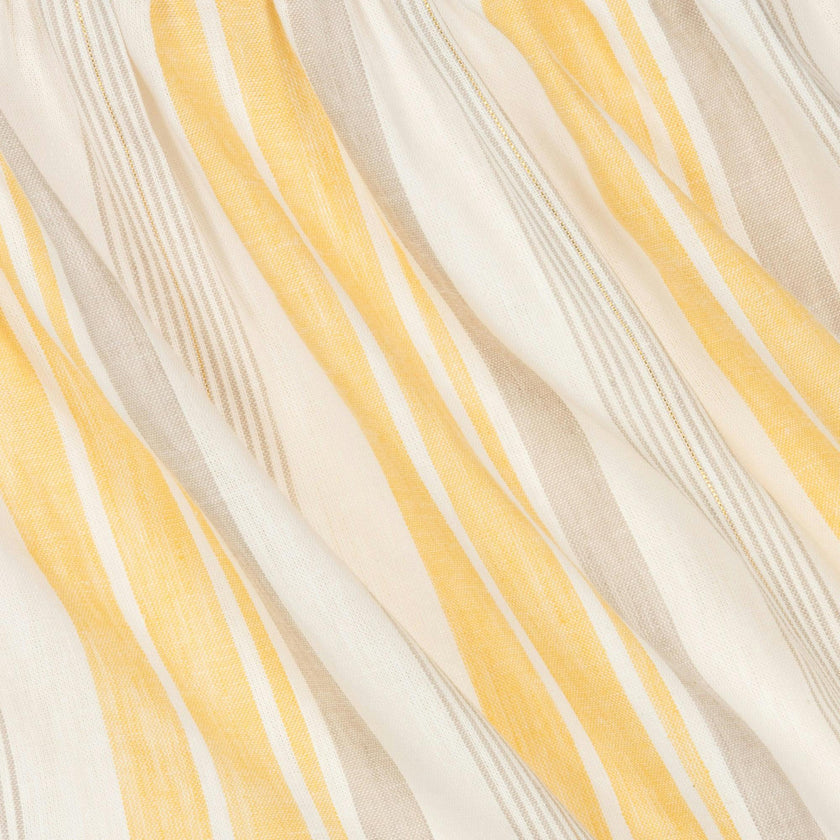 Yellow Striped Pleated Skirt