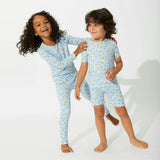 Milk & Cookies Blue Bamboo Kids Pajama Short Set