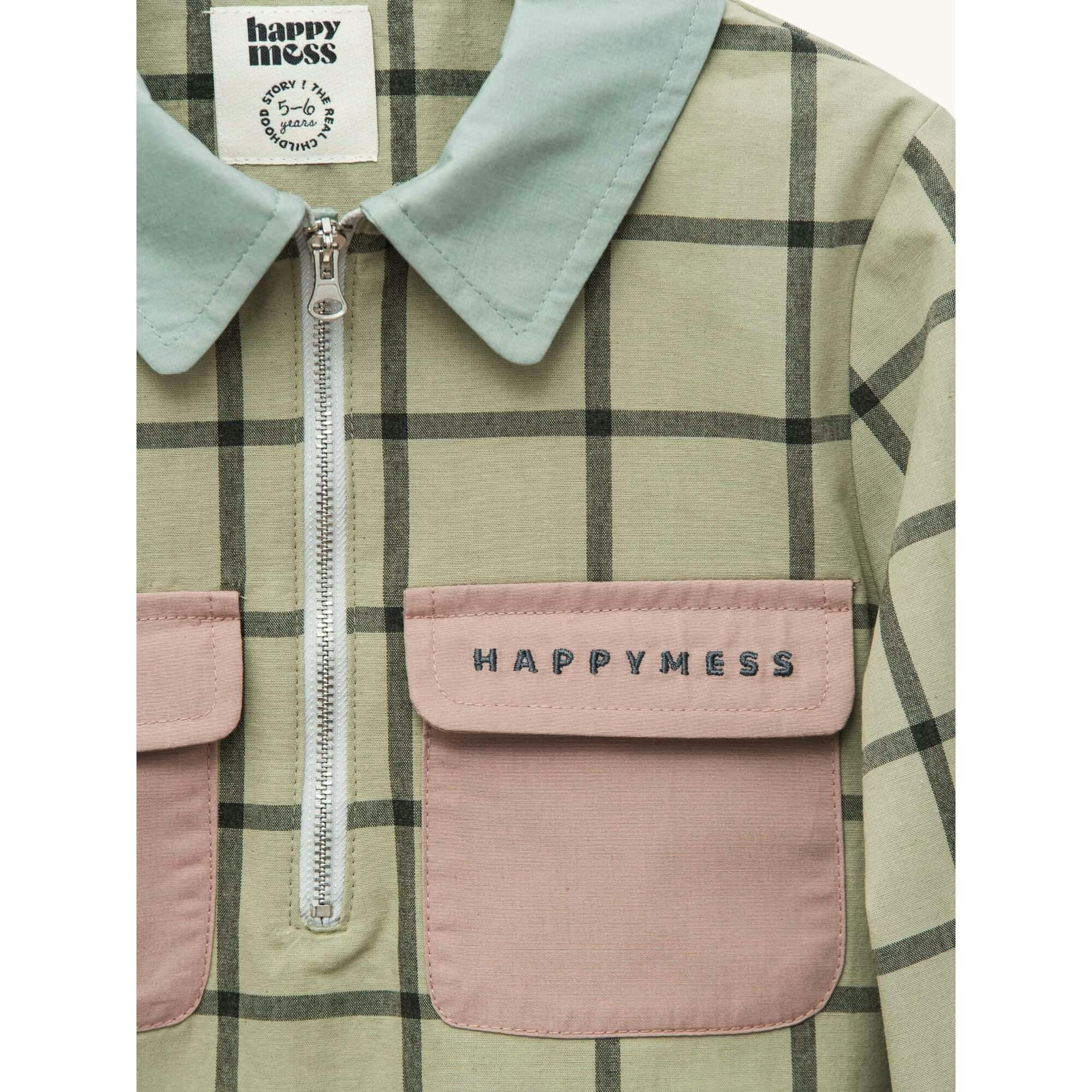 children's plaid shirt - misty green