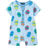 Infant Boys Henley Romper & Bib Set | Blue Ice-Pops