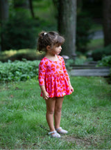 Long Sleeve Bubble Romper in Hearts