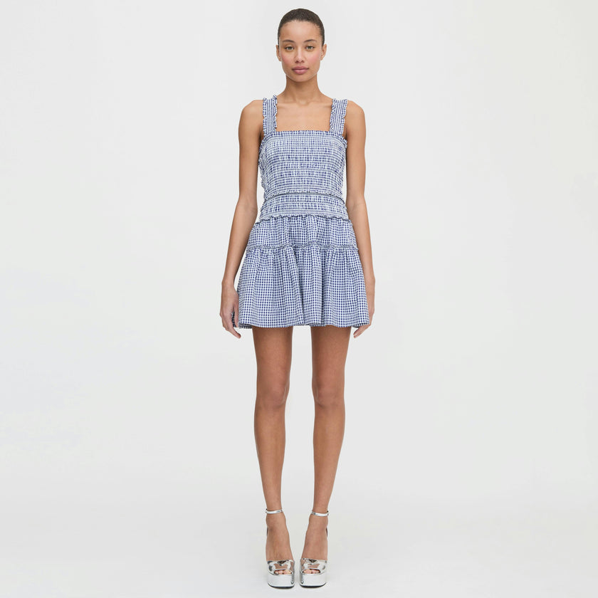 The Azalea Mini Nap Dress - Navy Gingham