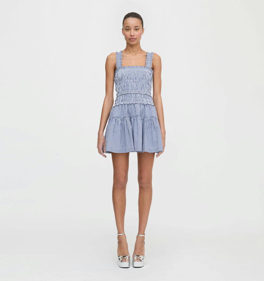 The Azalea Mini Nap Dress - Navy Gingham