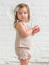 Colette Muslin Tank and Bloomer Set - Vionna Floral / Shell + Fog