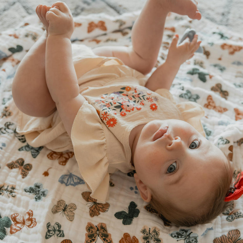 Original Cotton Muslin Quilt - Butterflies