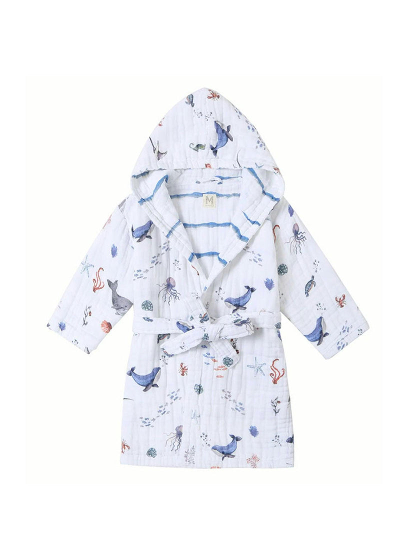 Certified Organic Muslin Reversible Bath Robe