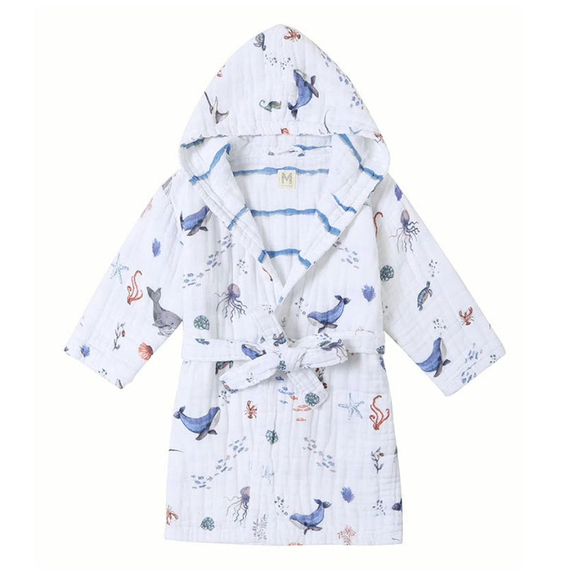 Certified Organic Muslin Reversible Bath Robe