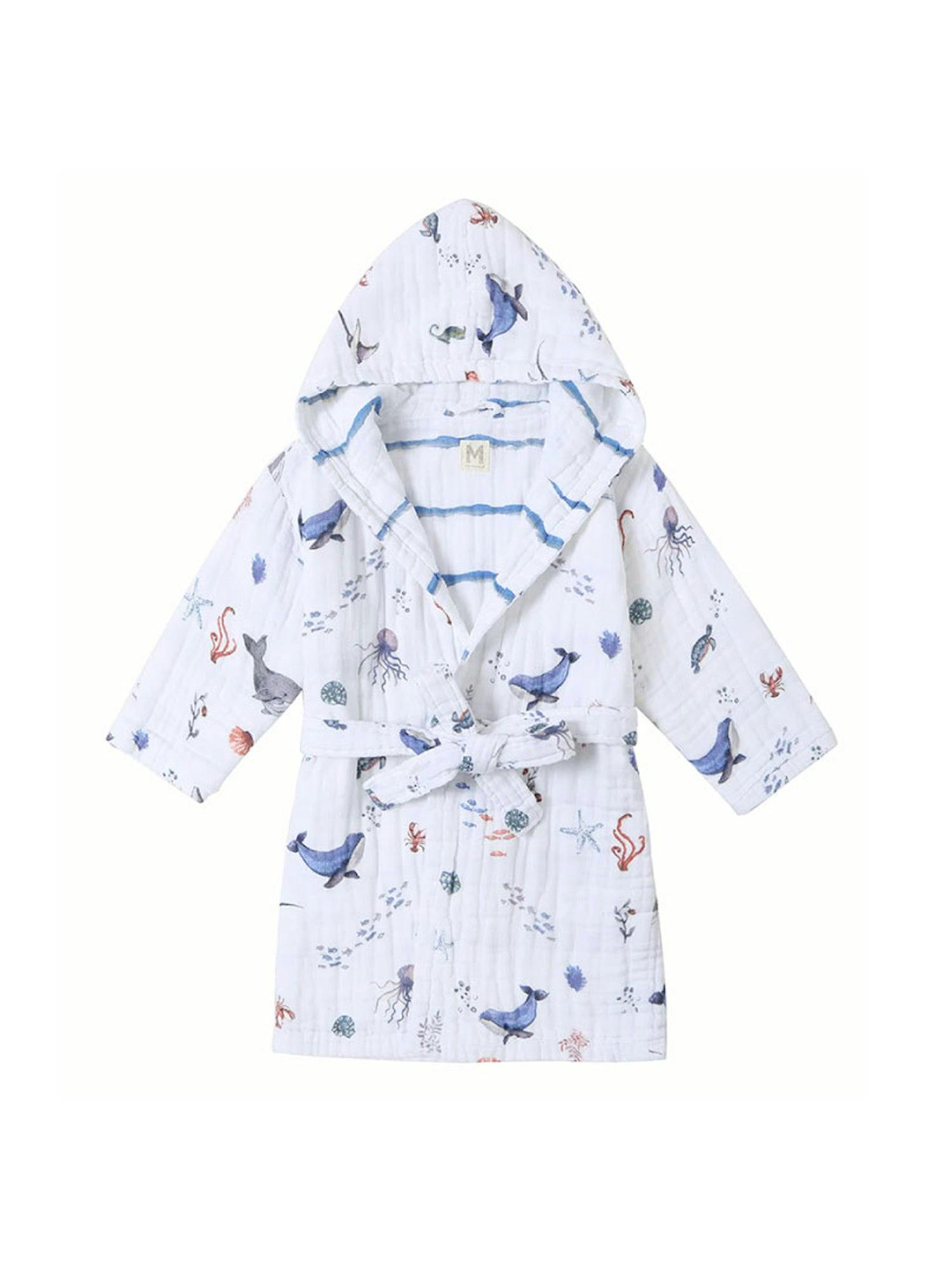 Certified Organic Muslin Reversible Bath Robe