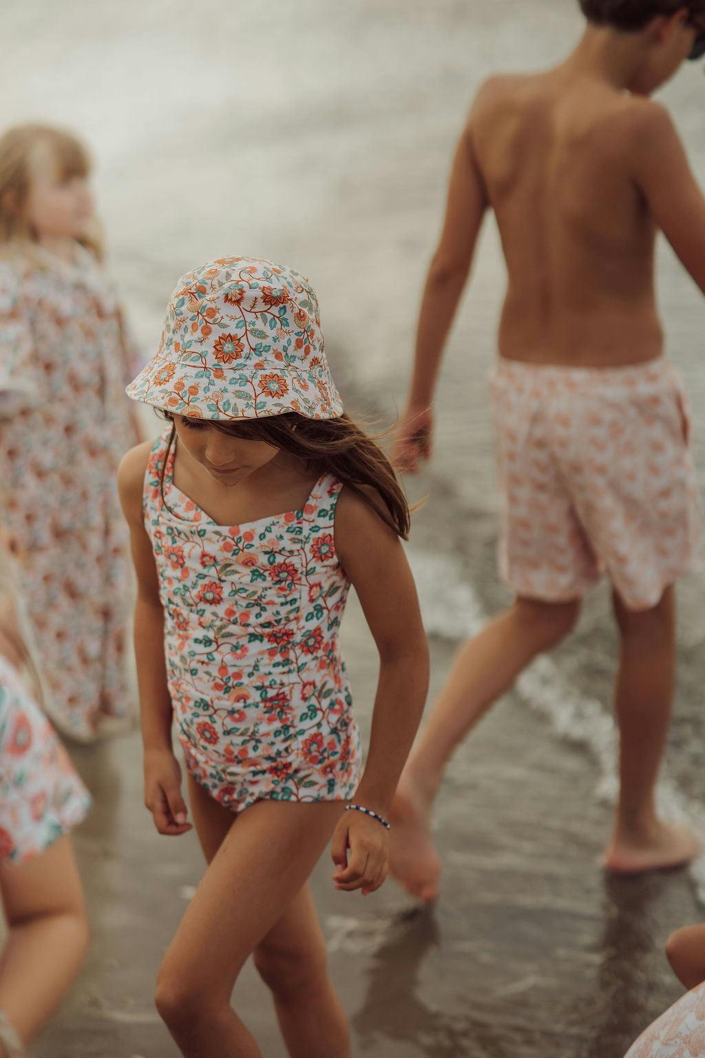 Vintage Girls 1 Piece Swimsuit | UPF + Recycled - In Bloom