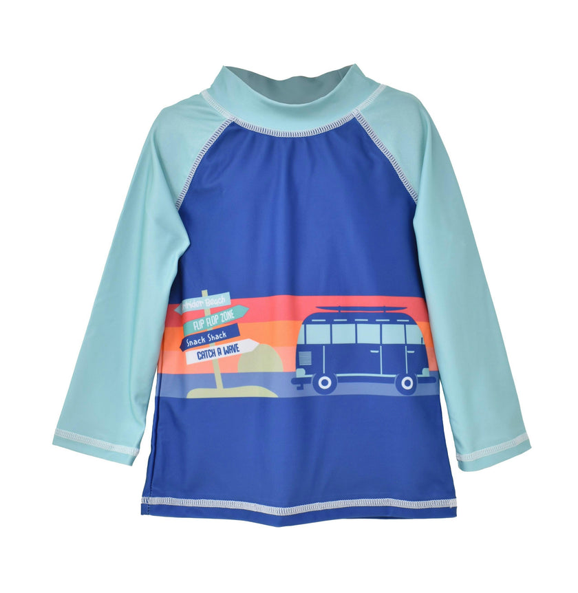 UPF 50+ Graphic Rash Guard Swim Top - E