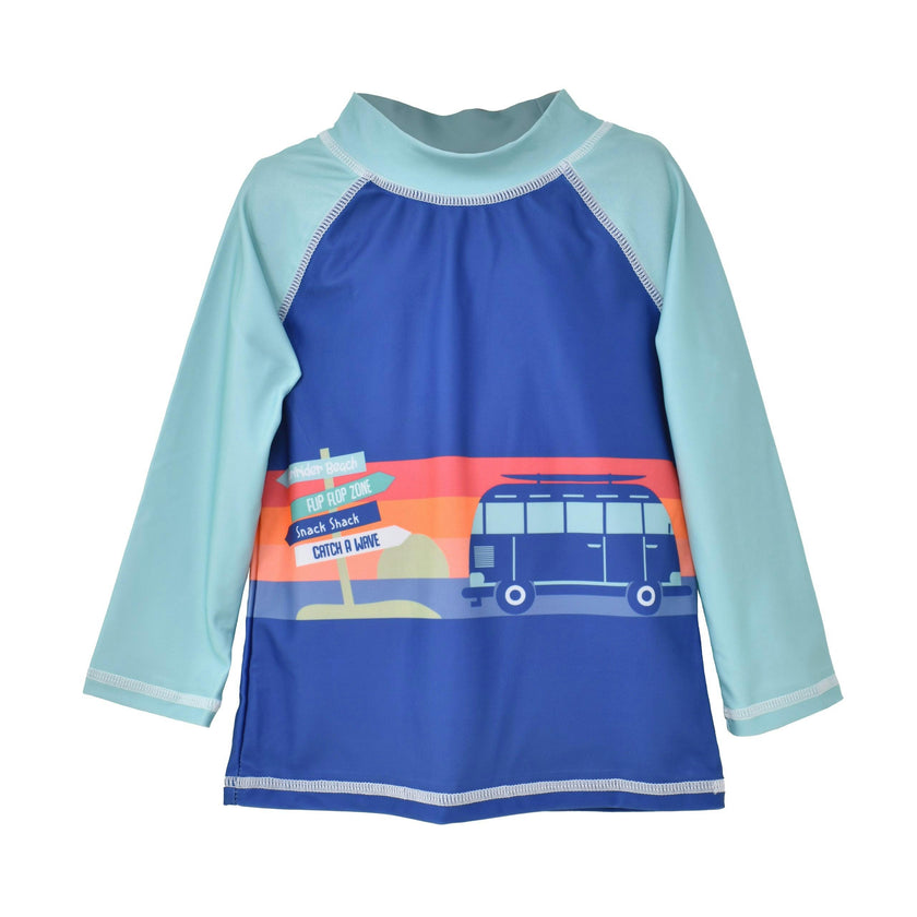 UPF 50+ Graphic Rash Guard Swim Top - E