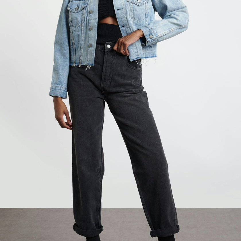 The Harvey Raw Hem Cropped Denim Jacket
