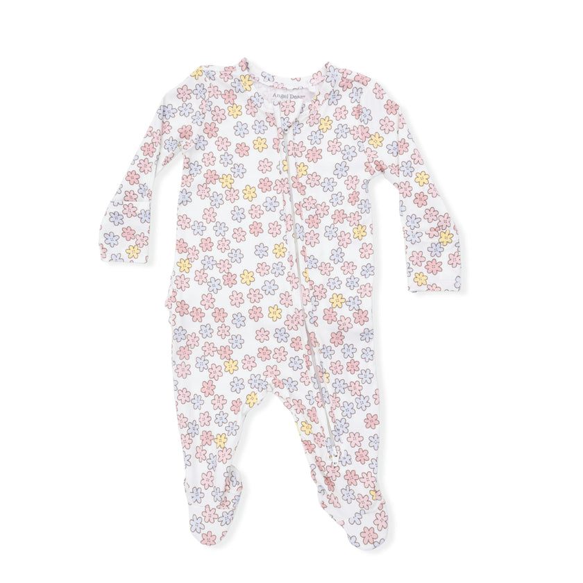 Sarah Floral - 2 Way Ruffle Back Zipper Footie