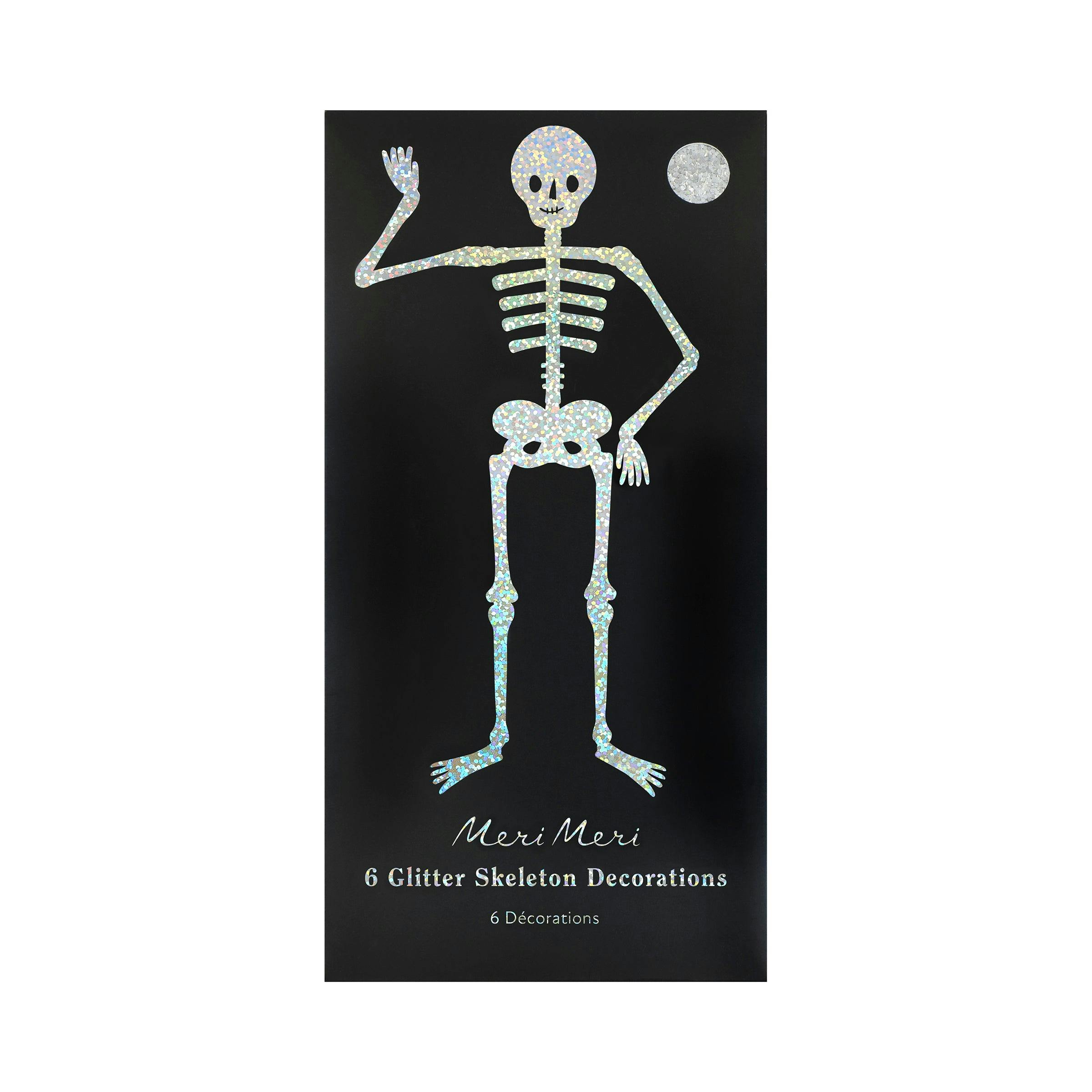 Glitter Jointed Skeleton Decorations