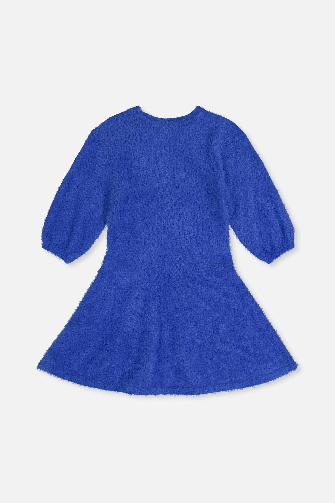 Hairy Knitted Dress Royal Blue