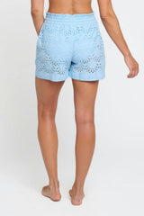 Jenna Eyelet Short in Powder Blue