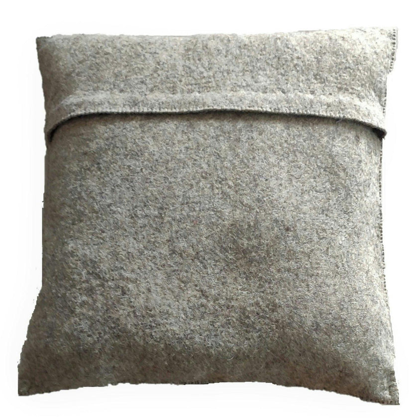 Hand Felted Wool Pillow - Cream Bear Silhouette Gray - 20" Arcadia Home