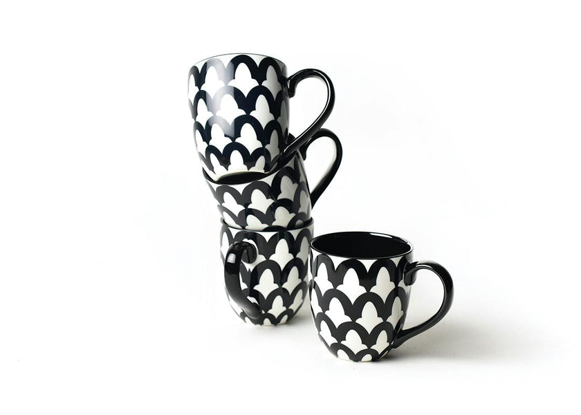Black Arabesque Mug Set of 4