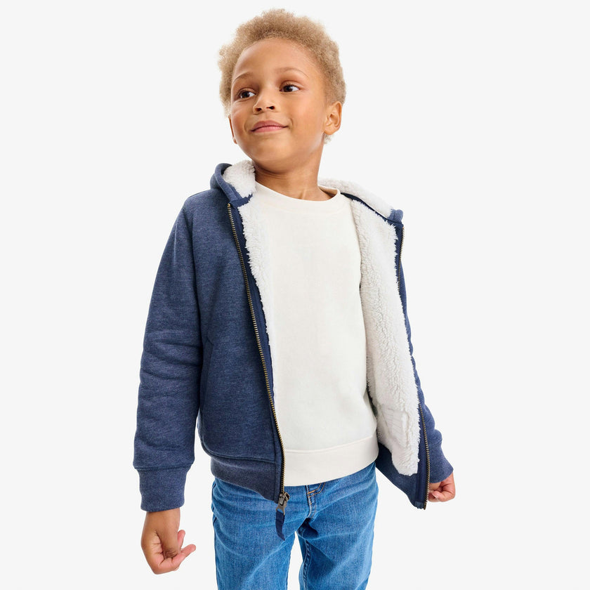 Kids teddy fleece-lined zip hoodie