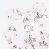 Fancy Hounds with Bows - Peplum Tank Top and Bike Short