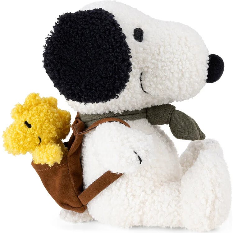Plush Peanuts Snoopy With Woodstock In Backpack 8"