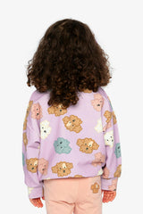 Printed Sweatshirt Purple Poodle Print