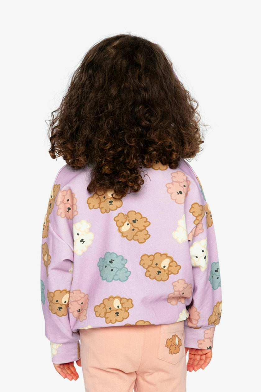 Printed Sweatshirt Purple Poodle Print