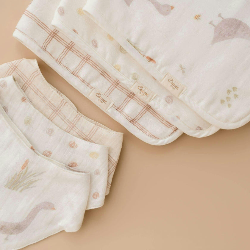 Charlie 3-pc. Farmhouse Goose Newborn Baby Burp Cloth Set