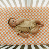 Premium Knit Fitted Crib Sheet - Mickey Mouse Check