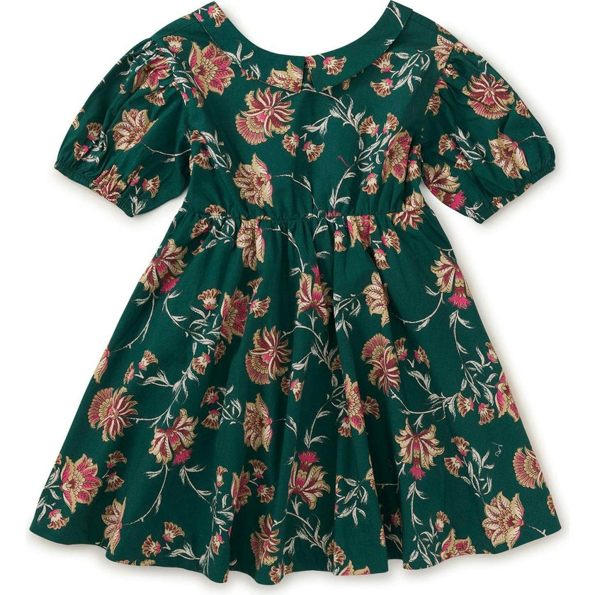 Puff Sleeve Collar Dress, Multi