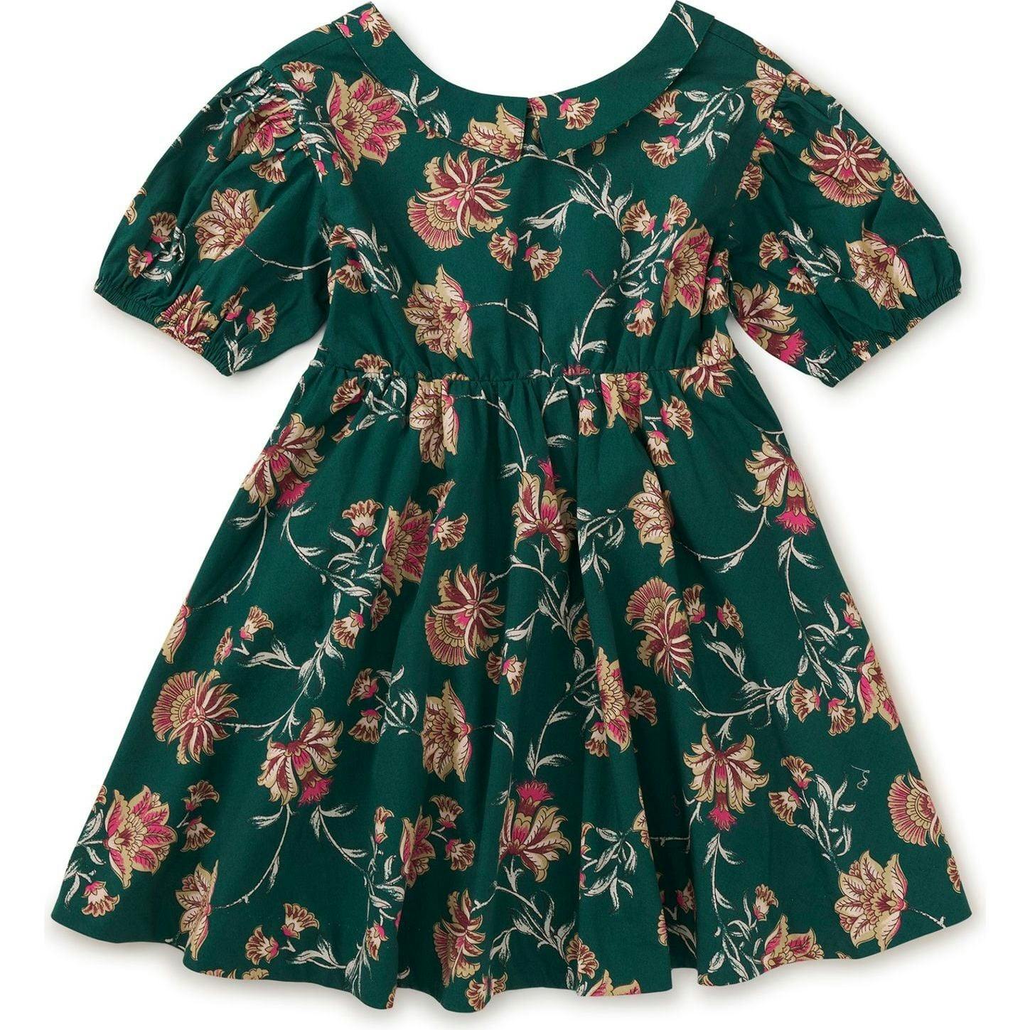 Puff Sleeve Collar Dress, Multi