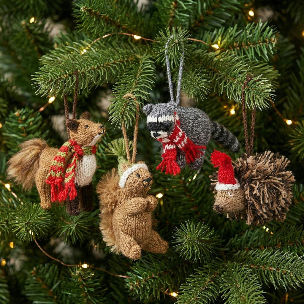 Woodland Animal Ornaments - set of 4