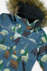 Two Piece Discover Snowsuit Blue Bear Print