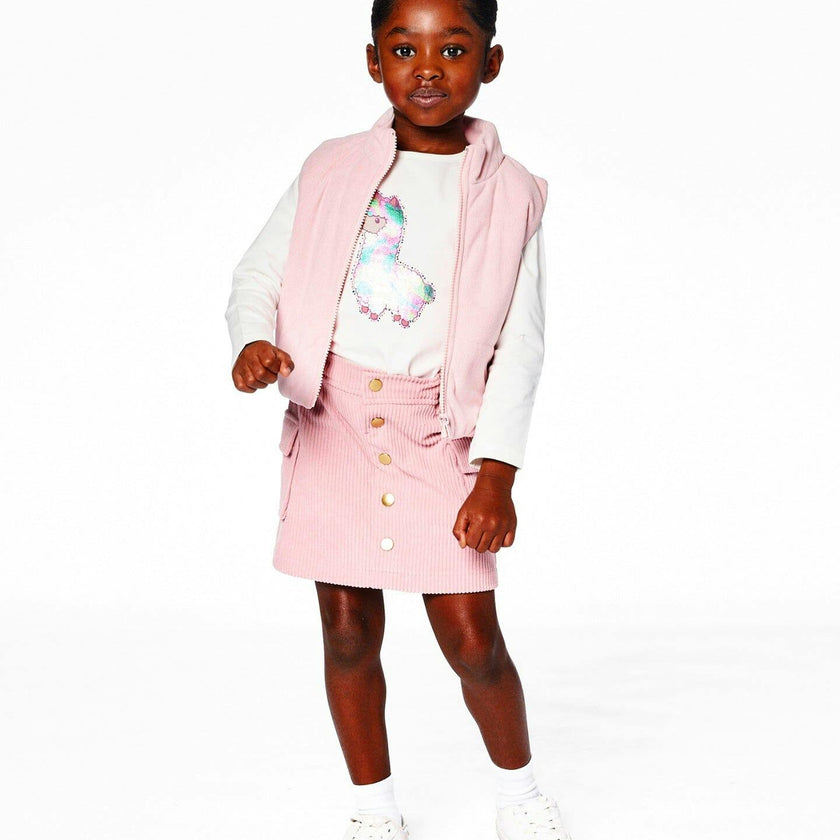 Corduroy Skirt with Cargo Pockets
