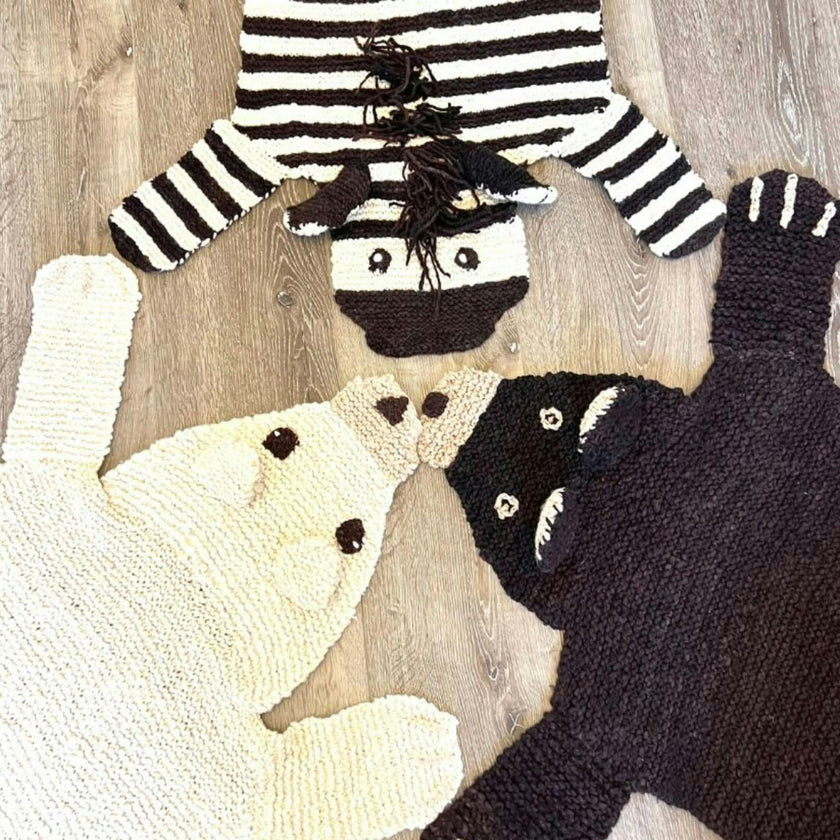 Organic Wool Play Mat + Nursery Rug  | Zebra