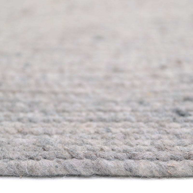 Neethu Hand-Crafted Felted Wool Round Rug, Grey