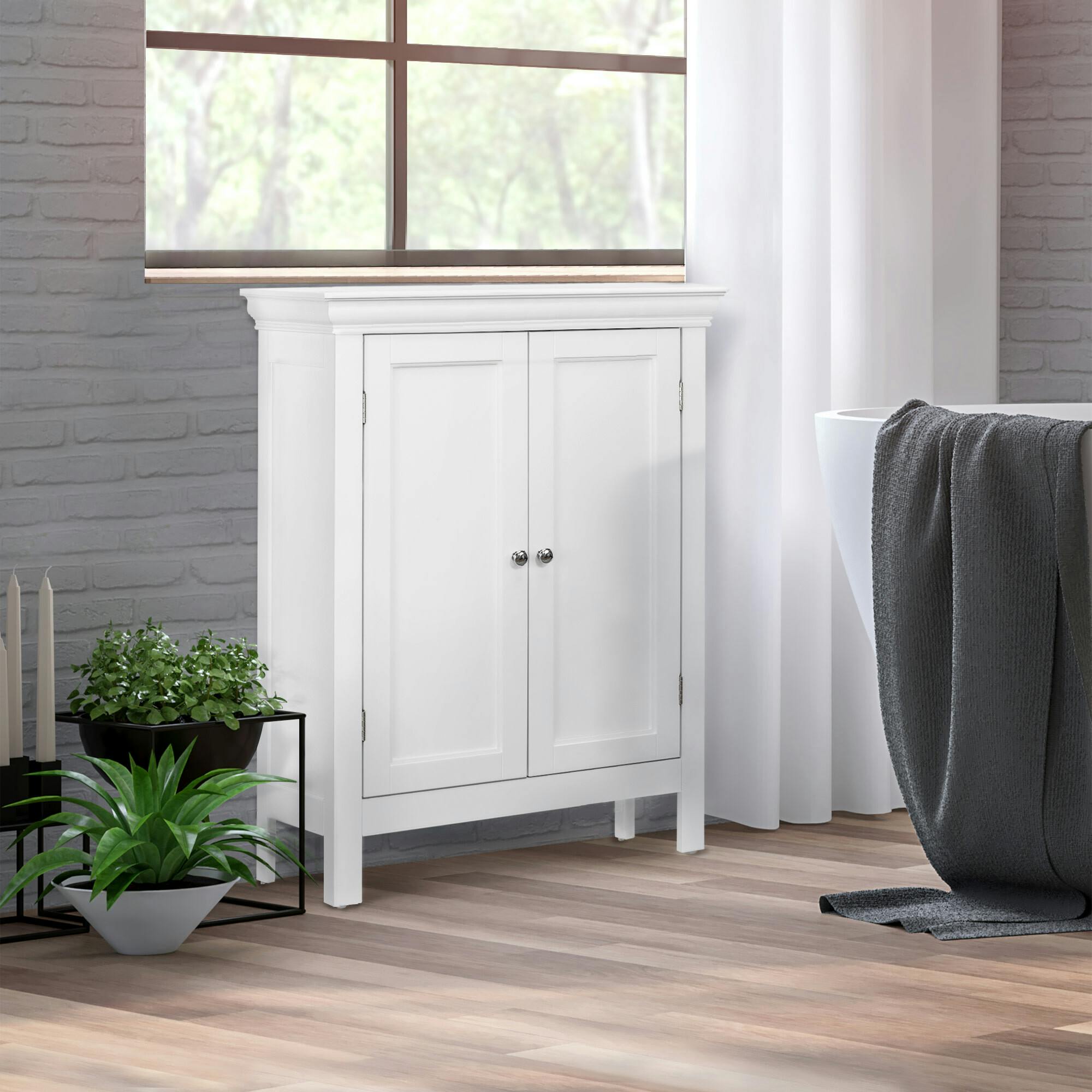 Stratford Wooden Floor Cabinet with 2 Shelves