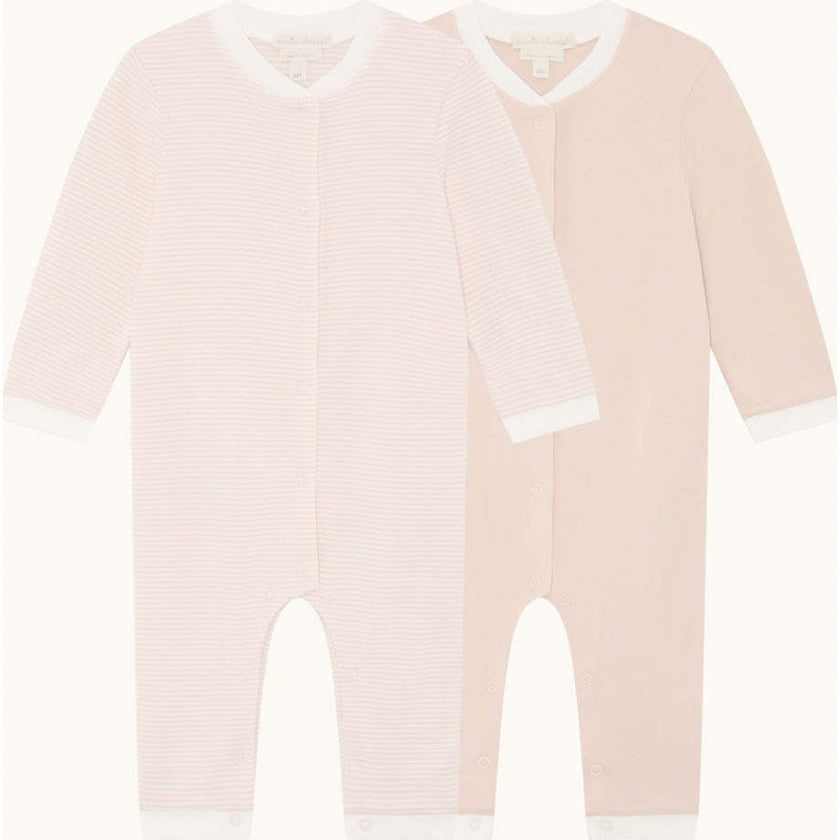 Dalton Stripe Romper 2 Piece Set - Pink