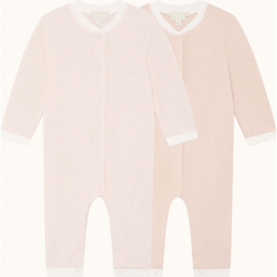 Dalton Stripe Romper 2 Piece Set - Pink