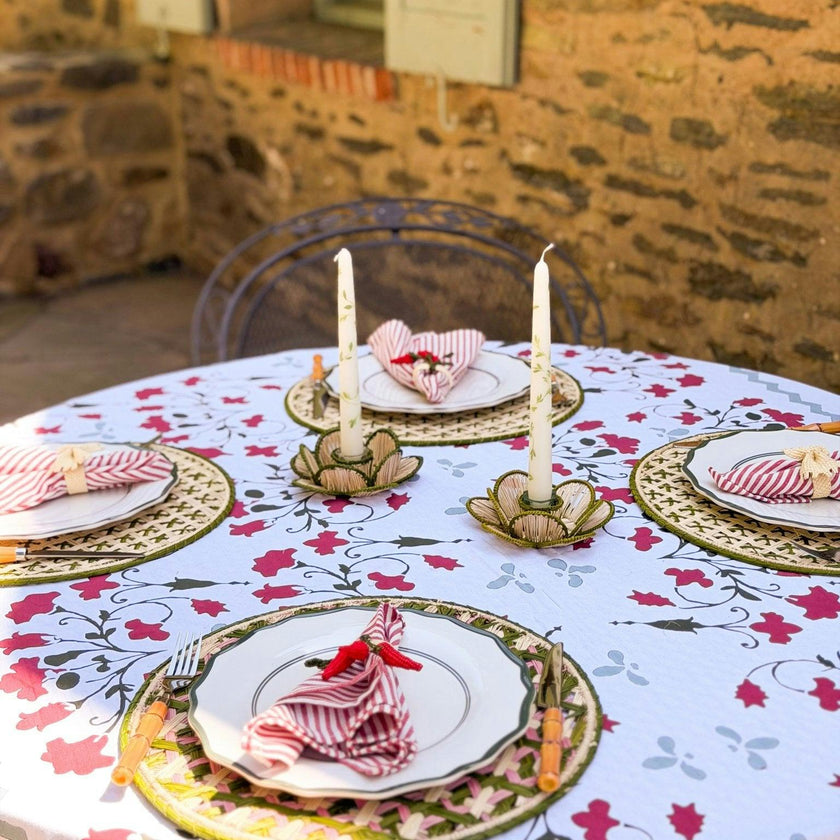Set of 4 Handwoven Lido Rosa Chargers