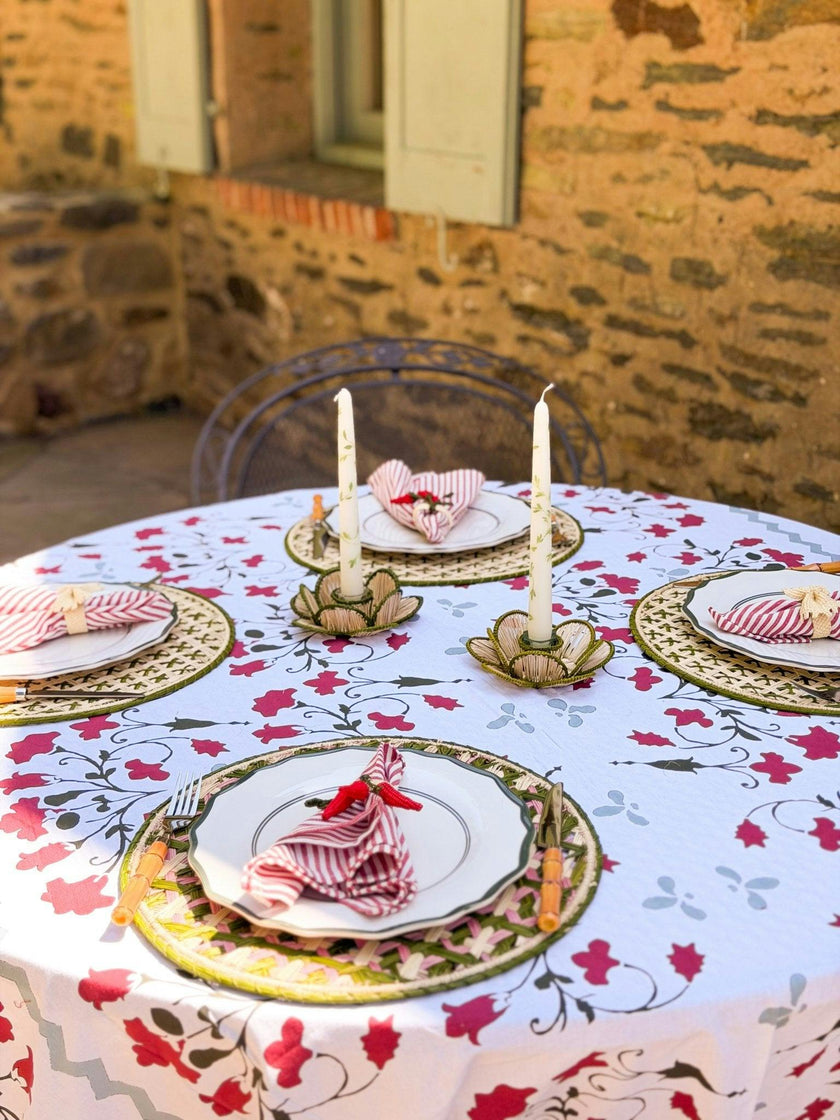 Set of 4 Handwoven Lido Rosa Chargers