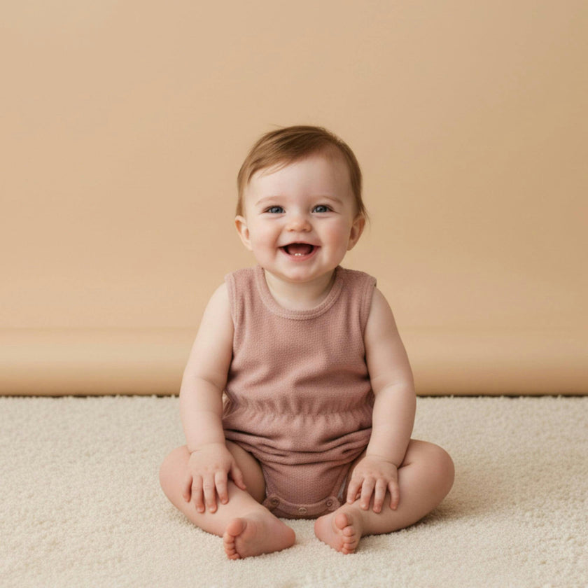 Organic Clinch Romper - Clay