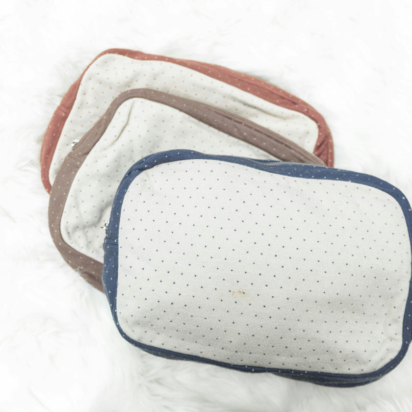 Knitted Blanket with Pouch Mink/Dark Almond